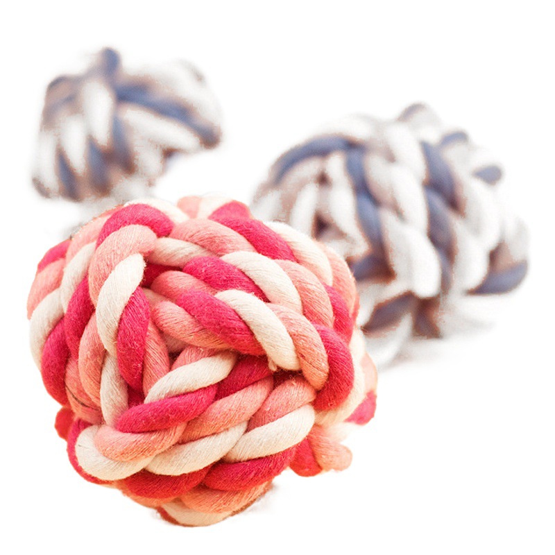 Mascota gato perro cuerda de algodón bola de juguete cuerda de doble nudo tenis frisbee dientes molares limpieza perro mordedura cuerda suministros para mascotas