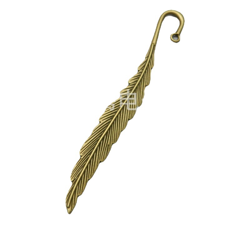 Color-preserving hair branch size 115 * 14MM retro long feather bookmark hairpin accessories metal bookmark diy jewelry
