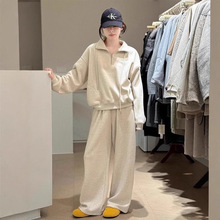 春秋季大码女装韩系减龄休闲运动服套装洋气显瘦胖mm两件套300斤