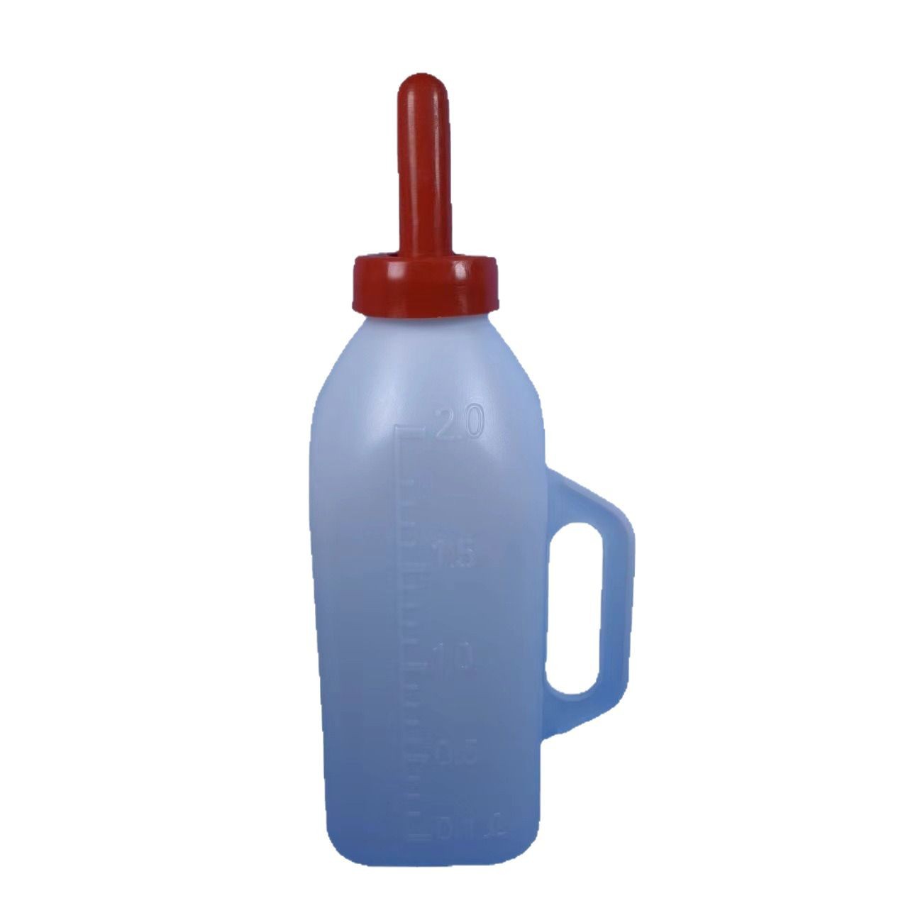 2L 2L veterinaria ternero botella de alimentación cabeza de leche de goma rojo pezón vaca botella de alimentación mango sólido botella de alimentación de gran capacidad