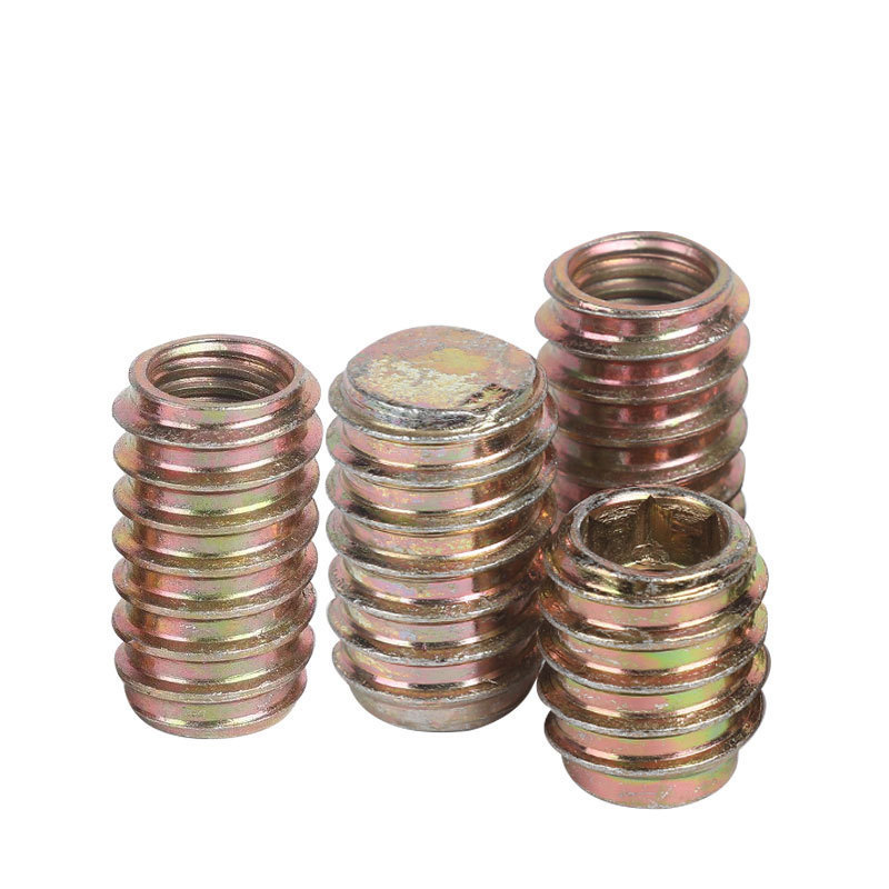 镀彩锌内外牙螺母内外牙螺丝沉头内六角盲孔直通螺母螺套M6M8M10