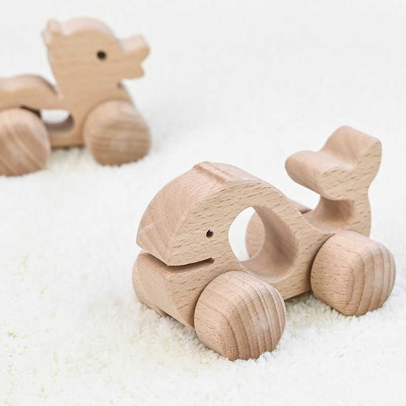Educación temprana, carro de madera de haya, arrastre cognitivo, arrastre cognitivo, juguetes educativos para niños pequeños, ensamblaje, carro de juguete