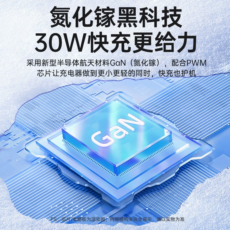 GaN PD30W совместимо с Apple 16 зарядным адаптером iPhone 15 быстрая зарядка головка Android USB быстрая зарядка адаптер