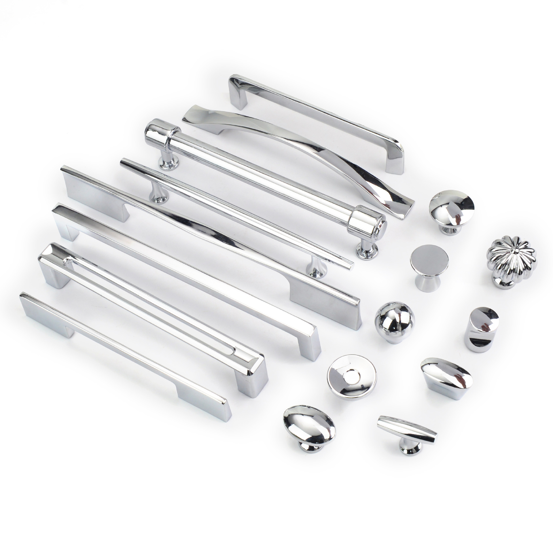 Moderno minimalista francés armario de plata cromado mango de puerta cajón de plata brillante gabinete de cocina muebles mango