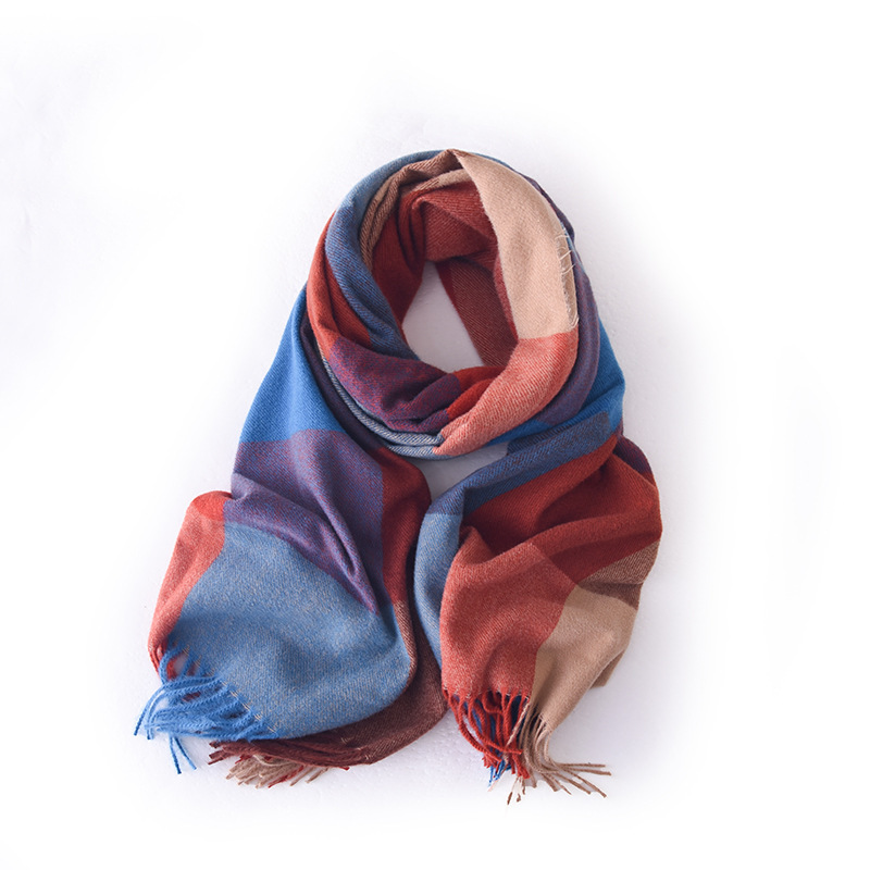 Buñuelo a cuadros para mujeres de otoño y invierno explosión de cachemira caliente buñuelo de oficina con buñuelo de alta calidad para mujeres de invierno
