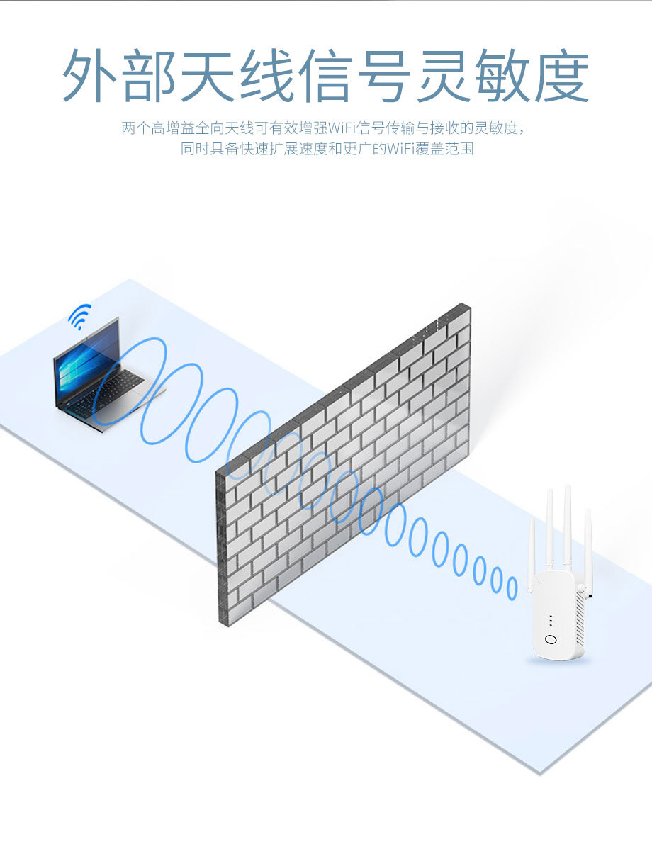 WiFi Signal Amplifier Booster Wireless Network Extender 1200M Repeater Router Manufacturer Stock