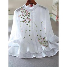 J 15537 Vintage Lace Embroidered Shirt ���ո��ų��� �羳