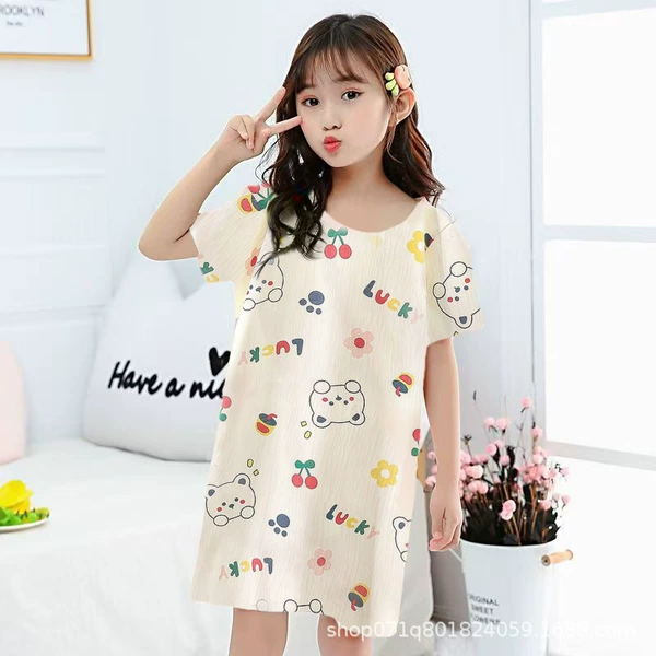 Pijama, flowered, with little bears