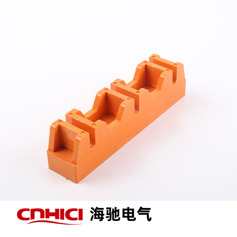 海驰电气 母线铜排夹母线夹 母线框 母排支架 黄色垂直母线夹55-7