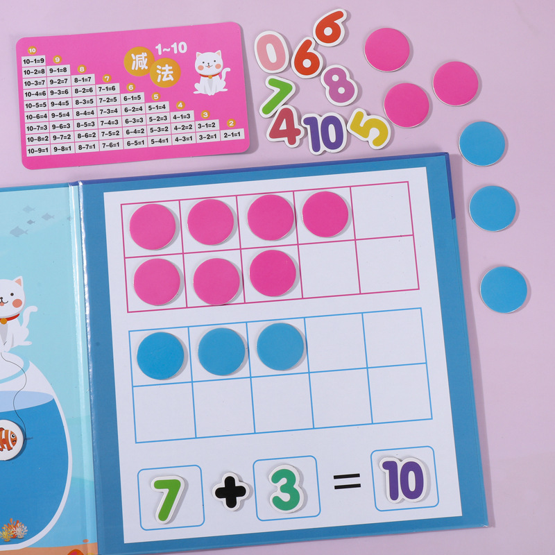 Kindergarten matemáticas adición y resta enseñanza ayudas artefacto diez array iluminación digital juguetes de descomposición aritmética para niños dentro de 20