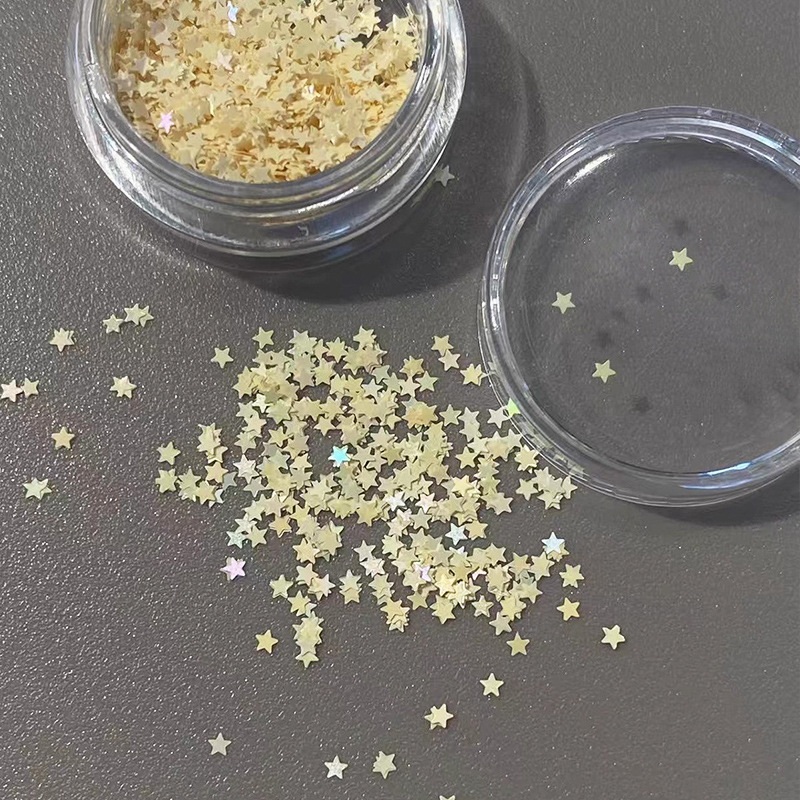 星星亮片美甲饰品网红爆款大小混银色五角星迷你超薄指甲贴片装饰|undefined
