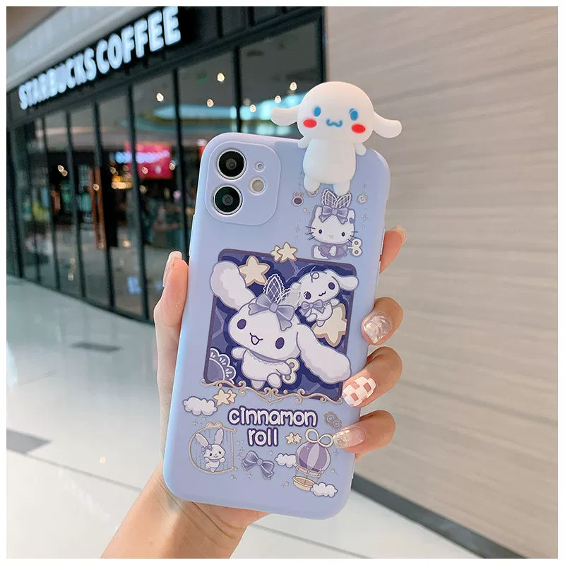 Чехол для телефона Apple iPhone 16, TPU зеркало Cinnamoroll с ремешком, стиль сумки через плечо из силикона