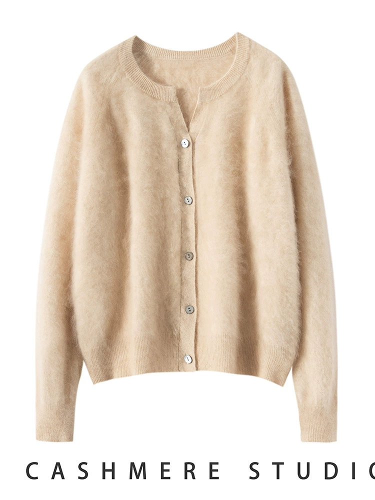Cashmere winter colored fashionable keep warm cardigan, sweater, increased thickness