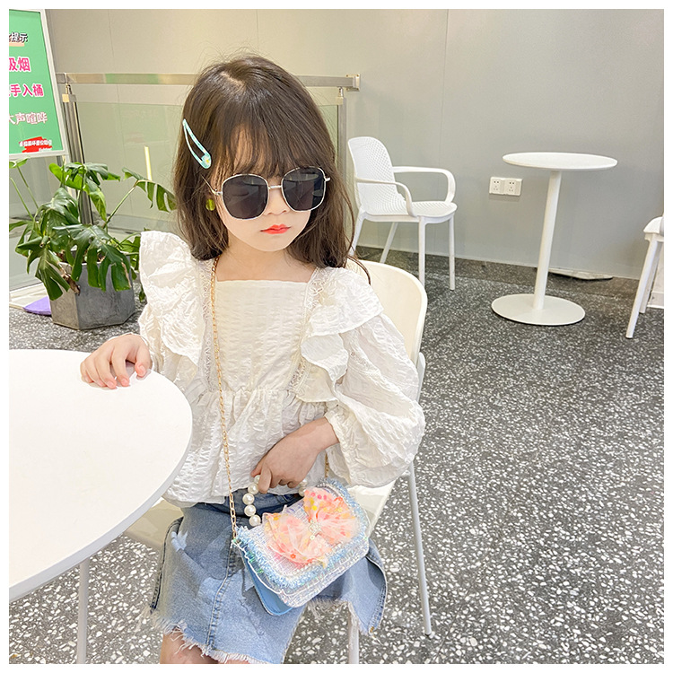 Girl's Small Pu Leather Color Block Cute Bowknot Square Magnetic Buckle Crossbody Bag display picture 4