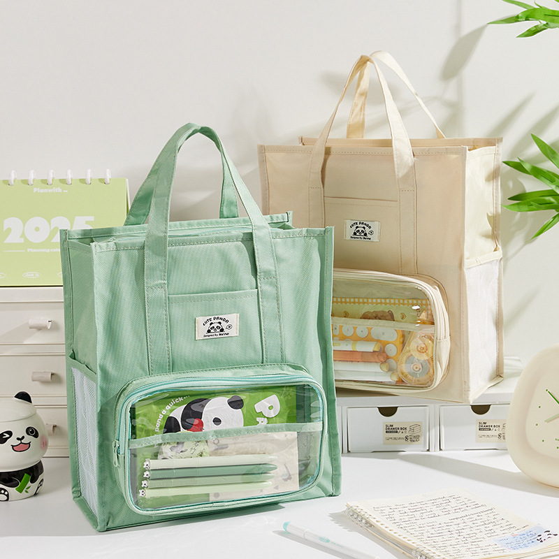 Bolsa de estudio de estudiantes lindos bolsas de archivos bolsas de papelería portátiles bolsas de almacenamiento de gran capacidad bolsas de lecciones gruesas