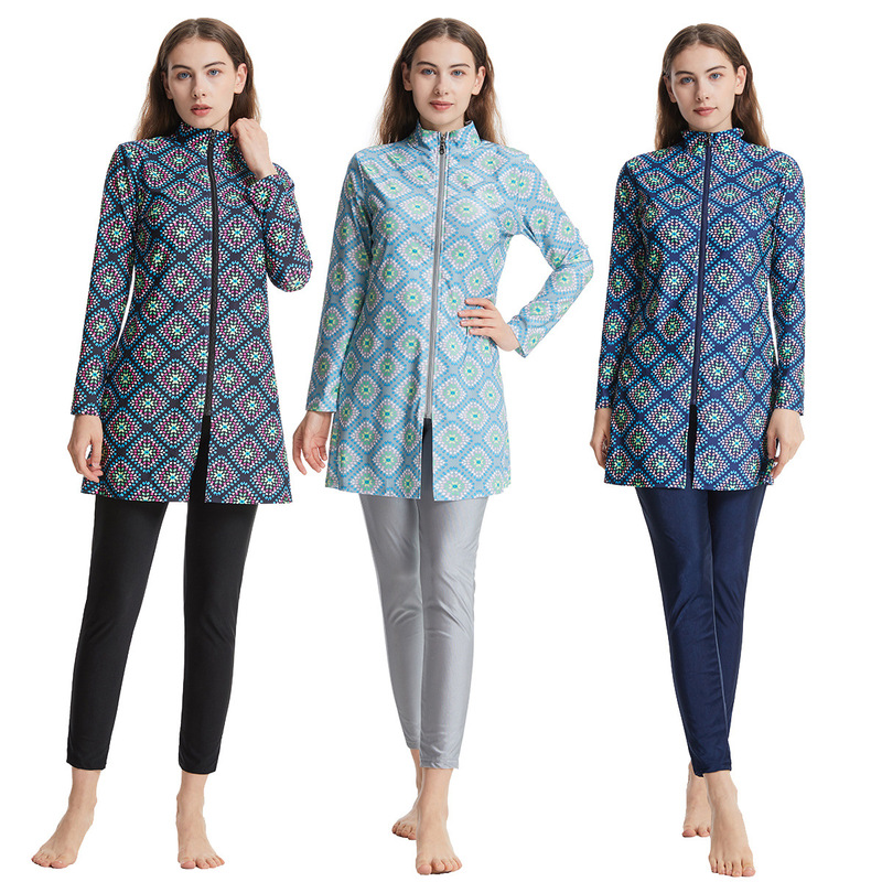 Factory spot ladies long sleeve conservative Three Piece swimsuit suit set AliExpress hot sale H1020 Factory spot ladies long sleeve conservative Three Piece swimsuit suit set AliExpress hot sale H1020