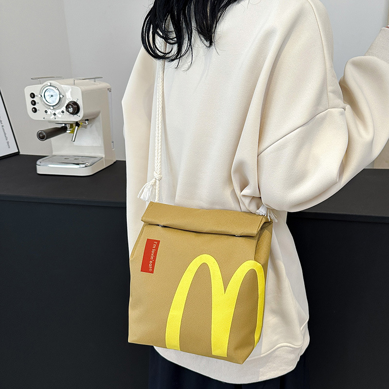 Lindo todo fósforo mochila crossbody bolsa popular bolsa de gran capacidad estudiante universitario clase ocio McDonald's mismo estilo