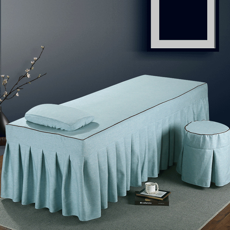 按摩床单床罩单件新款美容床套棉麻简约美容院美容床四季通用
