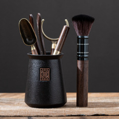 Tea Ceremony Six Gentlemen Set Kung Fu Tea Set Accessories Black Sandalwood Six Gentlemen Complete Tea Making Tools Tea Clips Spoon Knife Rules