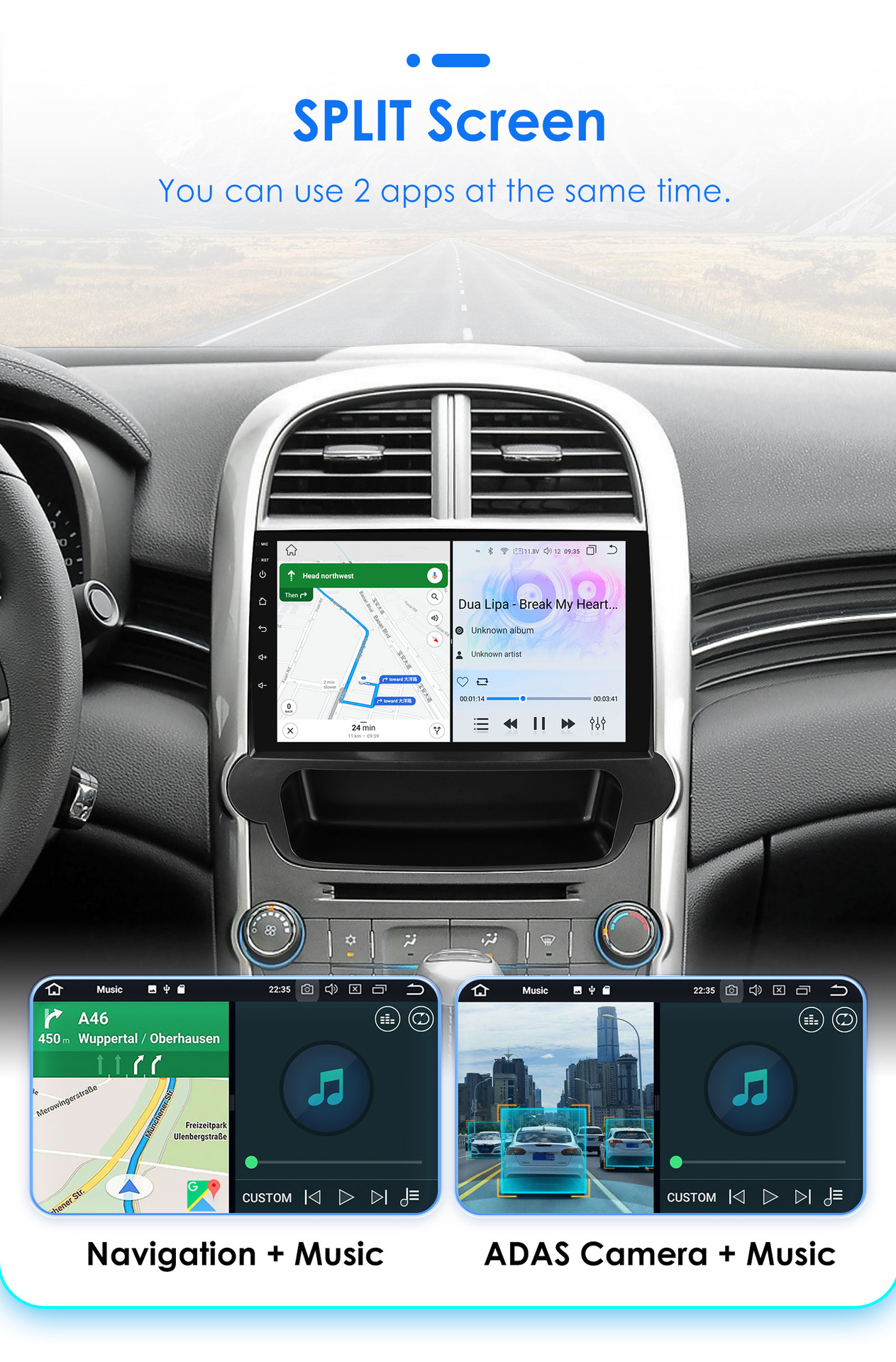 Suitable for 12-15 Chevrolet Malibu Android large screen car central control GPS navigation wireless Carplay