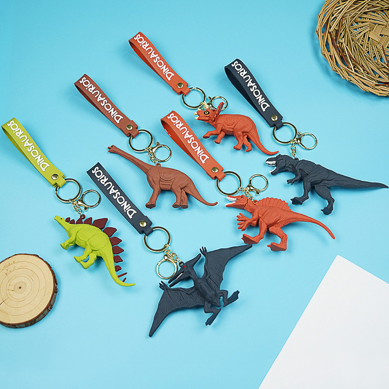 Creative Simulation Jurassic Dinosaur Keychain Pendant Tyrannosaurus Rex Student Schoolbag Keychain Pendant Recommended Product