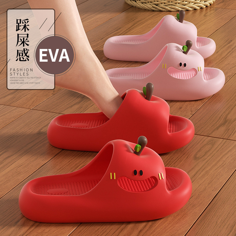 Apple 滑り止めスリッパ レディース 夏 ネットセレブ かわいい インズ ホーム バスルーム 滑り止め 防臭 EVA うんち感スリッパ|undefined