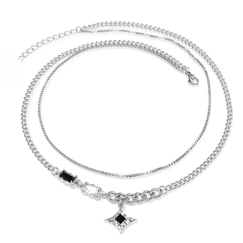 Men's Figaro Chain Double Layer Star Necklace Hip Hop Jewellery_voghion.com
