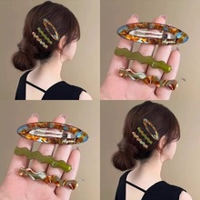 日本和韩国高端醋酸Bb夹前额破碎的头发刘海夹侧夹简单优雅的后头