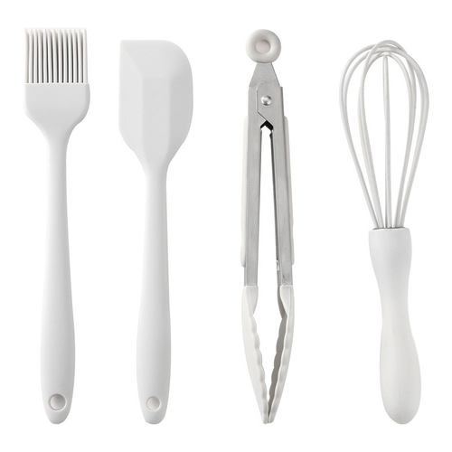 Wholesale silicone spatula four-piece set DIY cake tools egg beater oil brush food clip scraper mini set