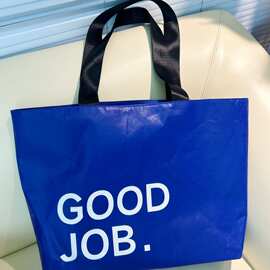 2024夏季新款感大容量时尚托特包单肩包杜邦纸财物袋蓝色白色