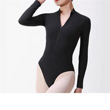 芭蕾连体衣女长袖紧身收腰显瘦芭蕾舞蹈练功服瑜伽服