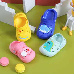 Children's Slippers Summer Indoor Anti-Slip Soft Sole Baby Children's Hole Shoes Head Covered Infants and Toddlers Girls Home Slippers
