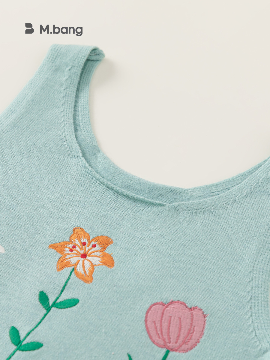 Youbao ropa para niños chaleco de honda para niñas primavera nuevo estilo femenino suéter de flores de estilo occidental chaleco de punto para niños