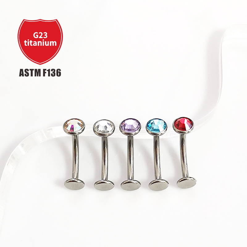 Pointed titanium steel lip stud product view