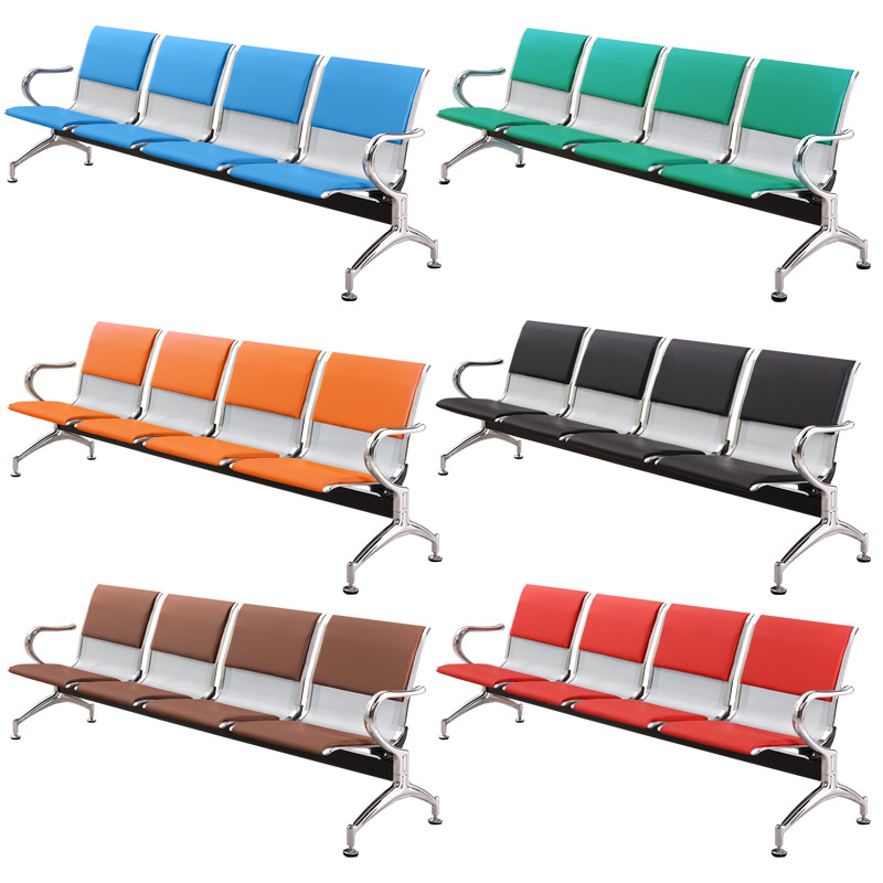 silla de fila silla de descanso público silla de acero inoxidable silla de aeropuerto banco de cuatro personas silla de espera silla de infusión