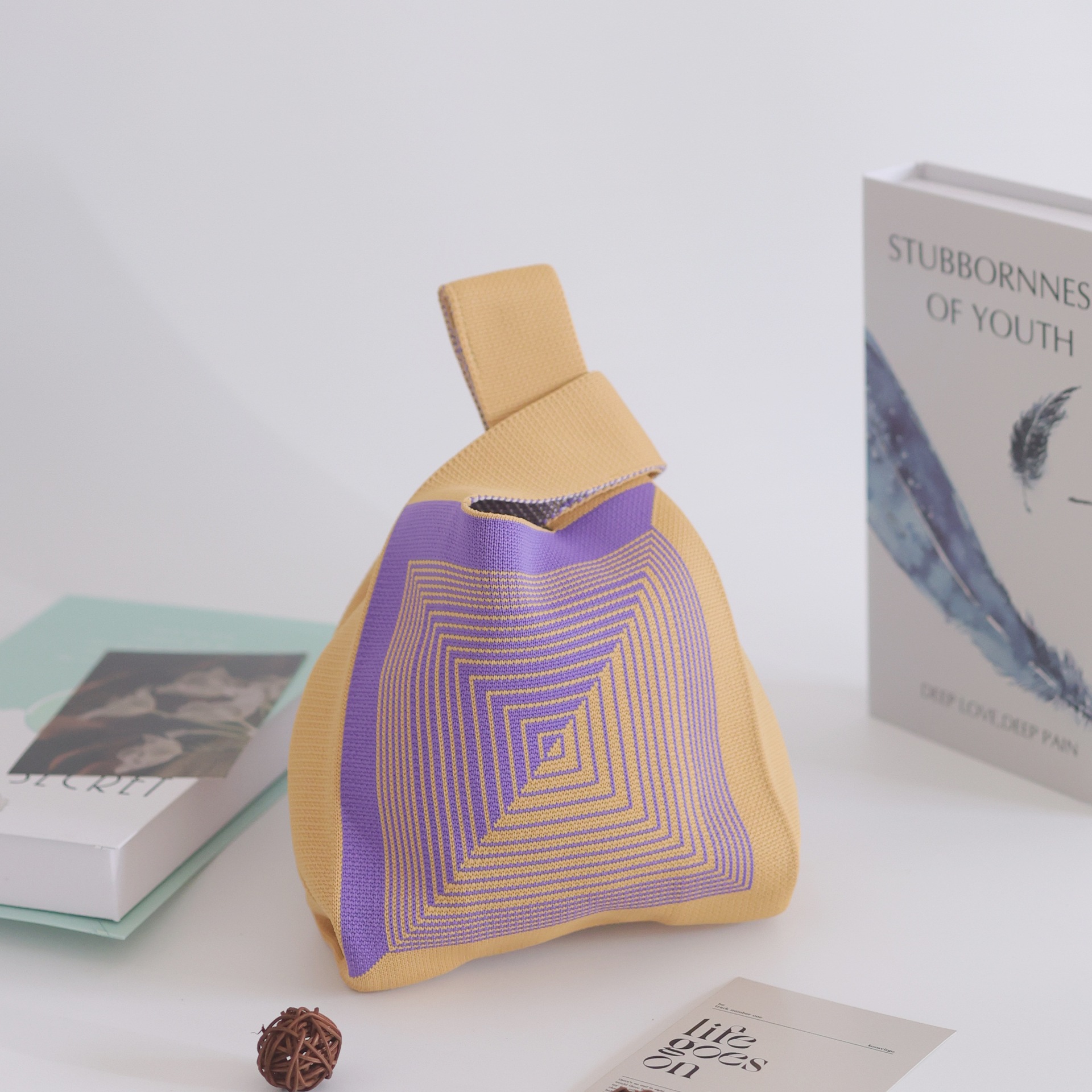 Bolso de punto transfronterizo bolso de punto para mujer bolso de muñeca de todo fósforo bolso Tote bolso tejido de poliéster bolso panda