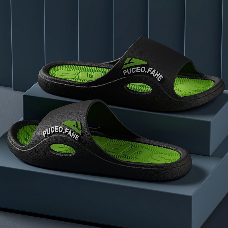 Zapatillas de verano anti-deslizante coreano para hombres verano para usar en el hogar interior con base gruesa anti-deslizante marca de moda pareja zapatillas de moda