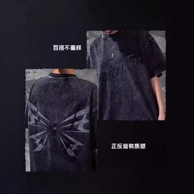 Evolution Shenzhen Concert Merchandise Street-Style Butterfly Double-Sided Direct Print Short-Sleeve Black T-Shirt Digital Print