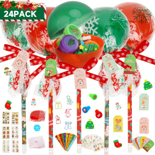 Cross-border Christmas Stationery Ruler Pen Children's Classroom Exchange Party Gifts DIY Christmas Stationery suit