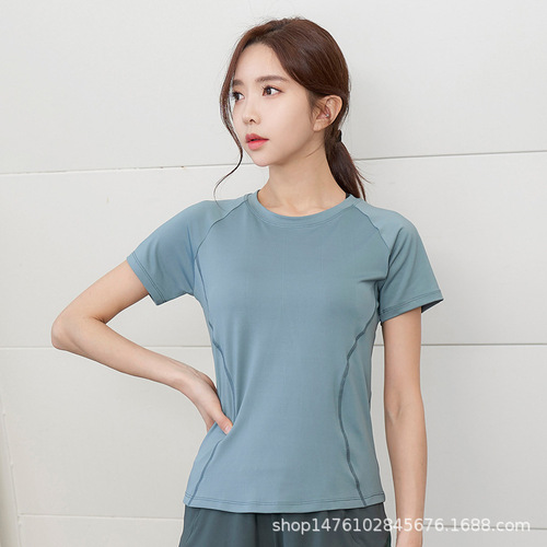 Yoga Wear Sports Women's Short Sleeve Professional Versatile Quick Dry Breathable Running Clothes Fashion Slimming Summer Fitness Wear 