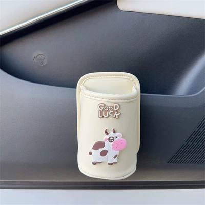 Multifunctional Tea Cup Holder for Car Use, Car cup holder/beverage holder - ugly-cow-off-white-tea-cup-storage-bucket