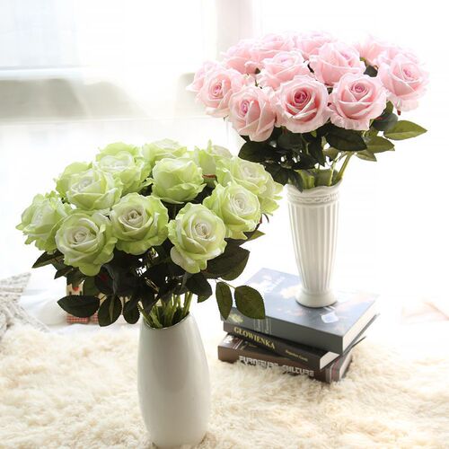 Simulated rose single silk fabric fake flower artificial flower wedding home auditorium decoration bouquet small Paris wholesale