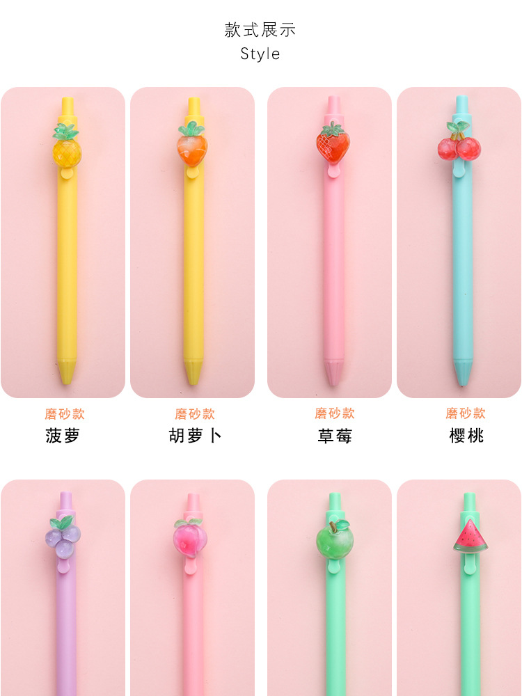 12g Weight Plastic Material Pink, Blue Color Nihaojewelry Cute Fruit Resin Press Gel Pen Wholesale Accessories 10