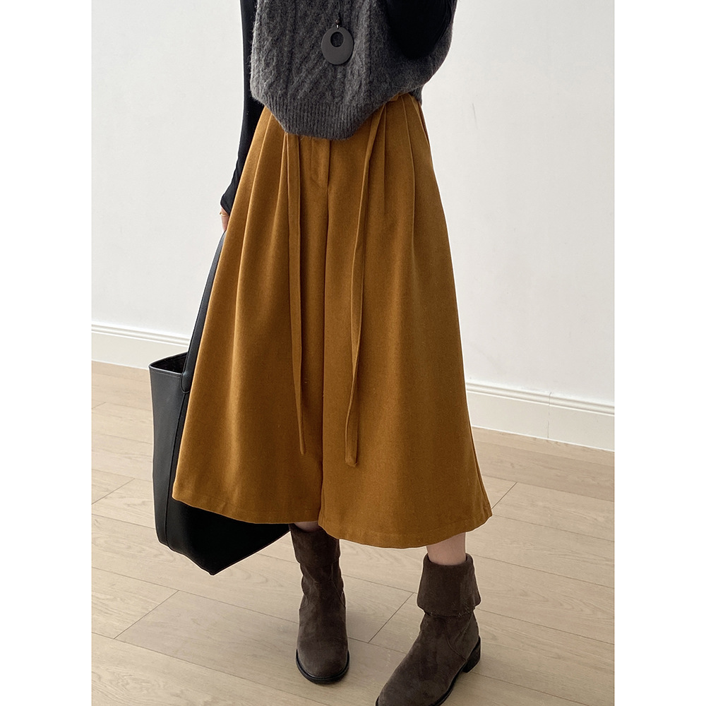 【特价 不退换】加厚七分阔腿裤女 秋冬高腰显瘦宽松休闲裤82677