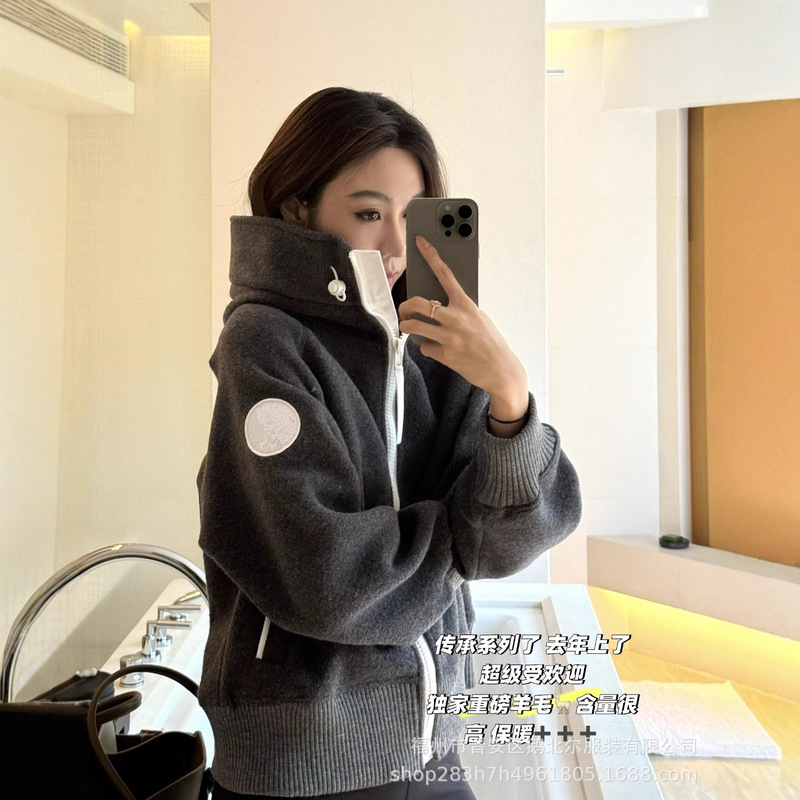 Big Goose 01 Chilliwack Series Ss25 White Label Wool Fleece Bomber Jacket Sweatshirt Jacket 7102