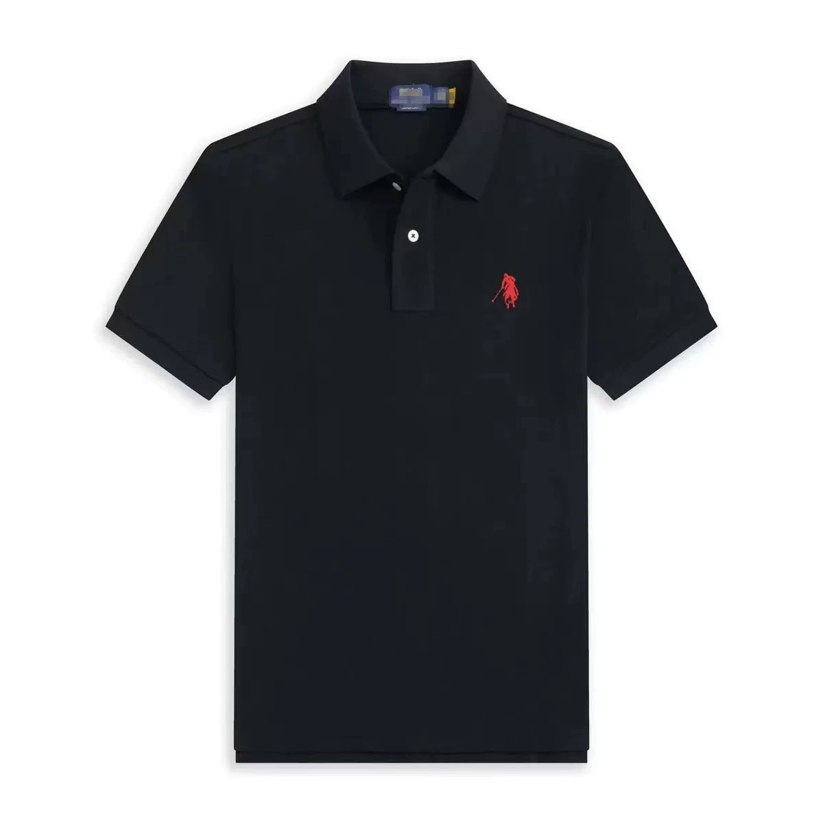 Популярная американская повседневная мужская рубашка-поло с короткими рукавами из чистого хлопка с лацканами, свободная мужская рубашка-поло большого размера с вышитым логотипом пони