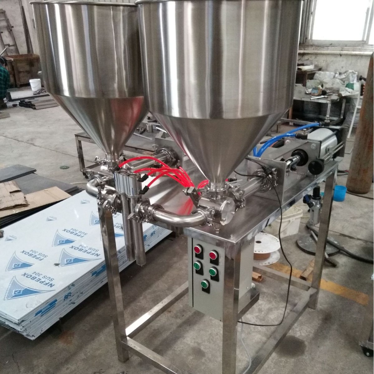 厂家直销304不锈钢美缝植筋胶AB胶定量半自动后灌灌装机