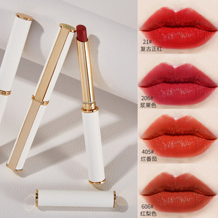 The same paragraph small diary small thin tube with Lipstick Matte Velvet waterproof fade White lambskin lipstick wholesale