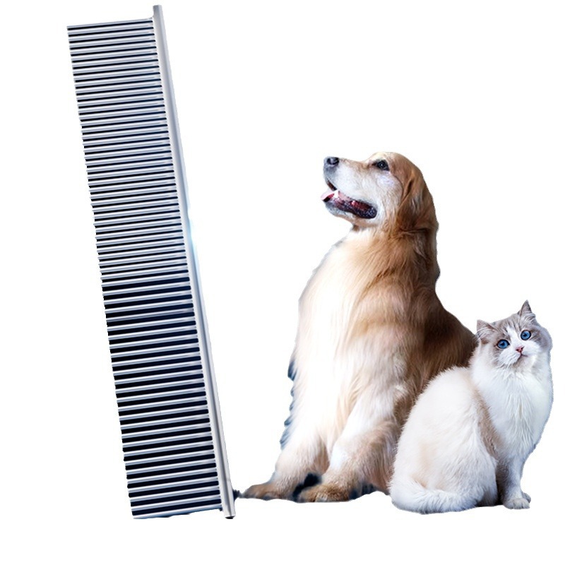 Pente para gatos de pelo comprido, pente desembaraçador para cães, pente reto de aço para animais de estimação._voghion.com