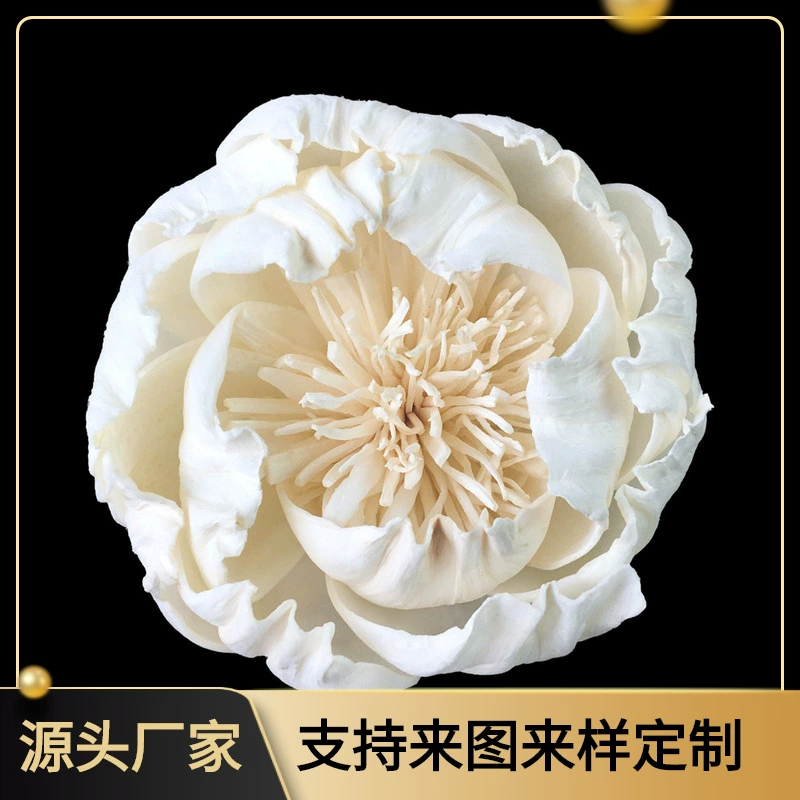 Настроить | Безопасный ароматерапевтический диффузор с сердцевиной, цветок пиона, искусственная сухоцветная композиция, можно вставлять в ротанг, вечный цветок, прессованный цветок.